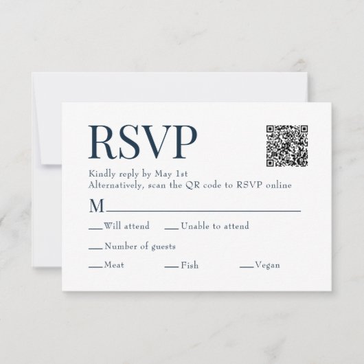 Cartons Réponse Bleu Aquarelle numérisation Qr Code Mariage de cho (Devant)