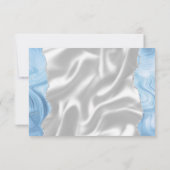 Cartons Réponse Bleu Bébé Argent Agate Soie Mariage (Dos)