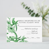 Cartons Réponse Bleu Chinoiserie Fleur d'Asie Aquarelle (Debout devant)