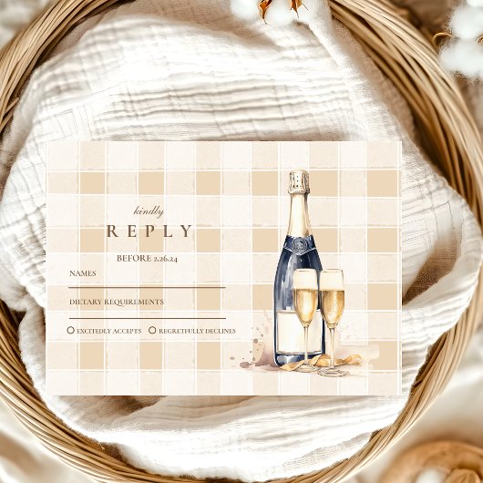 Cartons Réponse Bleu de la marine Floral Graduation