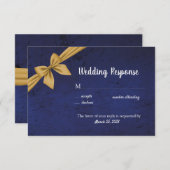 Cartons Réponse Bleu foncé avec Bow or (Devant / Derrière)