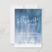 Cartons Réponse bleu gris abstrait art moderne peint mariage (Dos)
