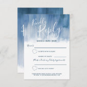 Cartons Réponse bleu gris abstrait art moderne peint mariage (Devant / Derrière)