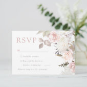 Cartons Réponse Bleu Jardin et Mariage Floral blanc (Debout devant)