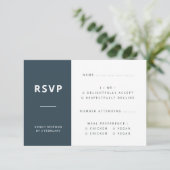Cartons Réponse Bleu | Mariage minimaliste scandinave (Debout devant)