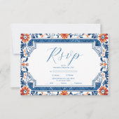 Cartons Réponse Bleu Méditerranée Italien Carrelage Mariage (Devant)