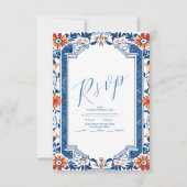 Cartons Réponse Bleu Méditerranée Italien Carrelage Mariage (Devant)