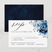 Cartons Réponse Bleu poussiéreux Ardoise Nuit Floral Botanique Mar (Devant / Derrière)