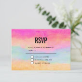 Cartons Réponse Bleu rose Jaune arc-en-ciel Abstraites bandes (Debout devant)