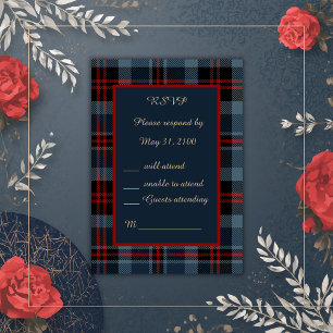Cartons Réponse bleu rouge écossais mariage celtique tartan plaid