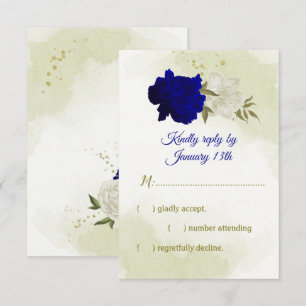 Cartons Réponse bleu royal fleurs blanches vert feuilles