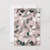 Cartons Réponse Bleu Taupe Coton Floral Verdure Mariage rustique (Dos)