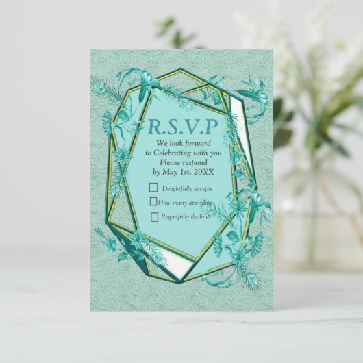 Cartons Réponse Bleu turquoise - arrière - plan texturé vert avec  (Debout devant)