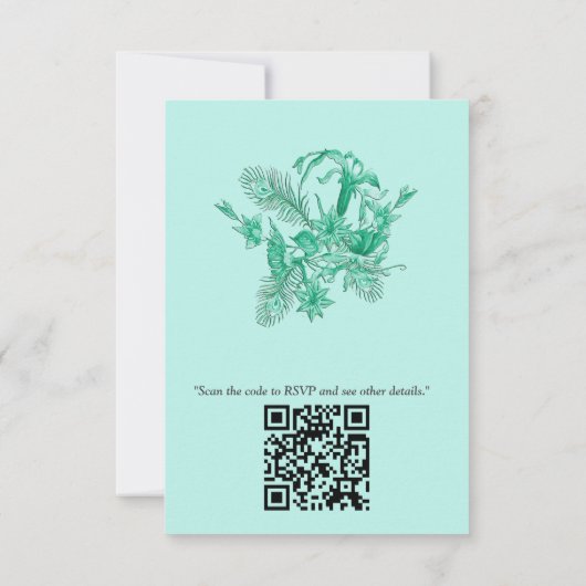 Cartons Réponse Bleu turquoise - arrière - plan texturé vert avec  (Dos)