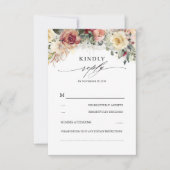Cartons Réponse Bloom Rustique Automne Inspiré Beau Mariage (Devant)