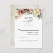 Cartons Réponse Bloom Rustique Automne Inspiré Beau Mariage (Devant / Derrière)