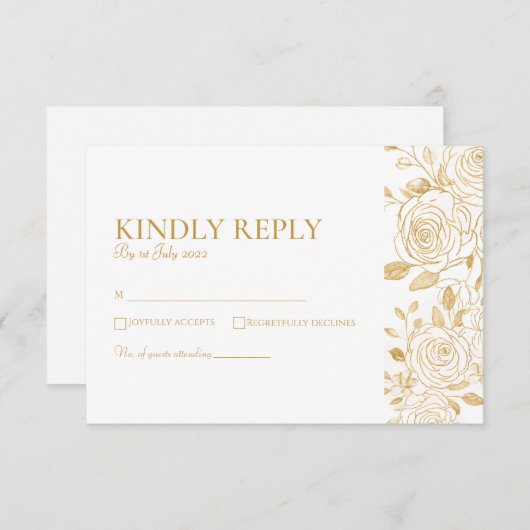 Cartons Réponse Blooms dorés (Devant / Derrière)