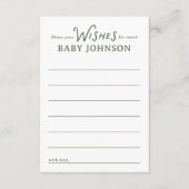 Cartons Réponse Blue and Green Wishes for Baby Shower Card (Devant)