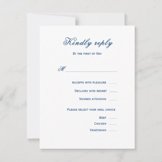 Cartons Réponse Blue and White Wedding (Devant)