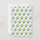 Cartons Réponse Blue and Yellow Flowers with Foliage Wedding (Dos)