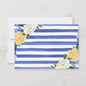 Cartons Réponse Blue and Yellow Summer Flowers Wedding (Dos)