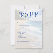 Cartons Réponse Blue Beach Island Destination Wedding (Devant)