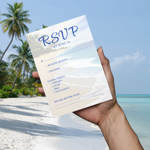Cartons Réponse Blue Beach Island Destination Wedding