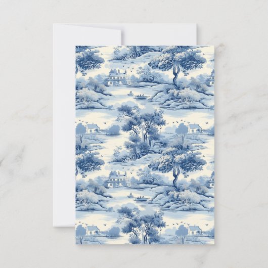 Cartons Réponse Blue Chinoiserie Porcelain Botanique Peony Mariage (Dos)