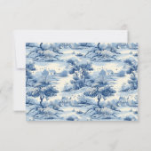 Cartons Réponse Blue Chinoiserie Porcelain Botanique Peony Mariage (Dos)