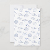 Cartons Réponse Blue Clam Seashells Coastal Seaside Beach Wedding (Dos)