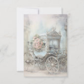 Cartons Réponse Blue Enchanted Carriage Fairytale Wedding QR Code (Dos)