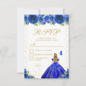 Cartons Réponse Blue Floral Blonde cheveux Princess Sweet sixteen (Devant)