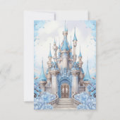 Cartons Réponse Blue Floral Fairytale Castle Wedding (Dos)