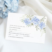Cartons Réponse Blue Floral Hydrangea Mariage