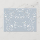 Cartons Réponse Blue Floral Romantic Calligraphy Garden Wedding (Dos)