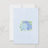 Cartons Réponse Blue Hydrangea Aquarelle Mariage Floral (Dos)