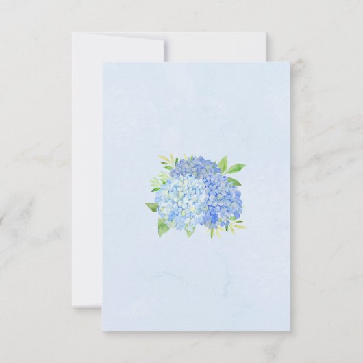 Cartons Réponse Blue Hydrangea Aquarelle Mariage Floral (Dos)