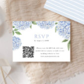 Cartons Réponse Blue Hydrangea Bloom QR Code Block Imprimer Répond