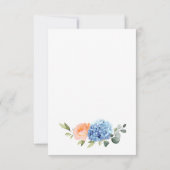 Cartons Réponse Blue Hydrangea Blush Roses Rose Mariage (Dos)
