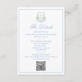Cartons Réponse Blue Hydrangea Crest Monogram Details (Devant)