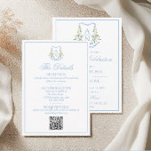 Cartons Réponse Blue Hydrangea Crest Monogram Details