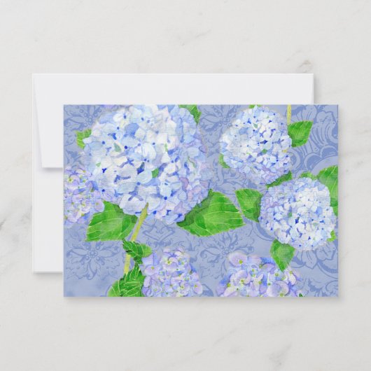 Cartons Réponse Blue Hydrangea dentelle Floral Formal Élégant Mari (Dos)