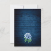 Cartons Réponse Blue Hydrangea Lantern Mariage en bois Rustique (Dos)