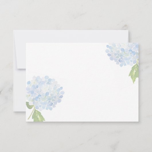 Cartons Réponse Blue Hydrangea Wedding Response Card (Dos)