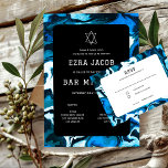 Cartons Réponse Blue Marble Star de David Custom Bar Bat mitzvah<br><div class="desc">Carte de réponse parfaite à inclure pour un bat mitzvah, bar mitzvah ou toute autre célébration juive ! L'art abstrait pour vous à l'avant et à l'arrière ! ENTIÈREMENT PERSONNALISABLE ! Cliquez sur "Personnaliser" ci-dessus pour modifier le texte. Cliquez sur "modifier à l'aide de l'outil de conception" pour ajuster les...</div>