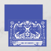 Cartons Réponse Blue Mexicaine Fantail Doves Papel Picado (Devant / Derrière)