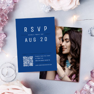 Cartons Réponse Blue Modern Chic Simple Typographie code QR