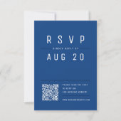 Cartons Réponse Blue Modern Chic Simple Typographie code QR (Devant)