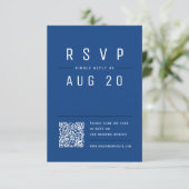 Cartons Réponse Blue Modern Chic Simple Typographie code QR (Debout devant)