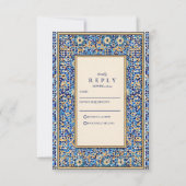 Cartons Réponse Blue Mosaic Islamic Wedding (Devant)